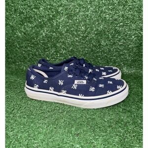 Vans Classic New York Yankees All Over Print AOP Kids Size 1.5Y Navy Blue Shoes